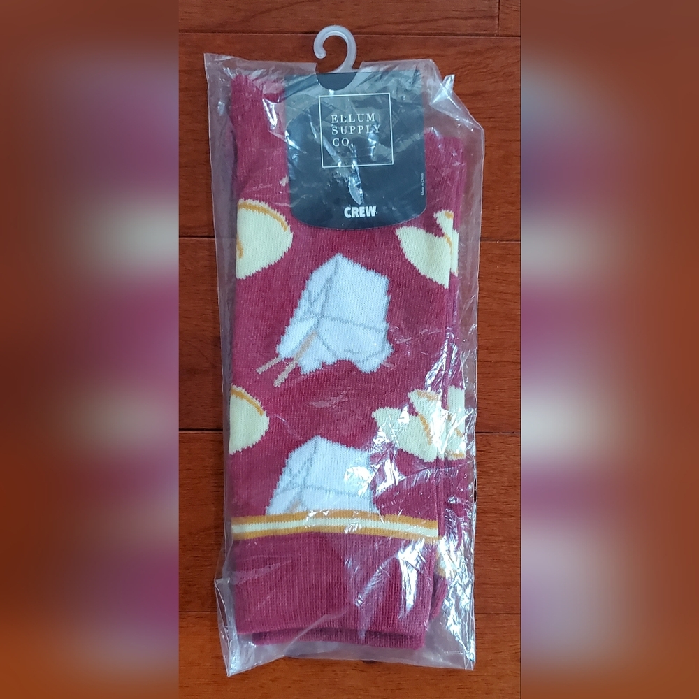 Red Fortune Cookie Crew Socks